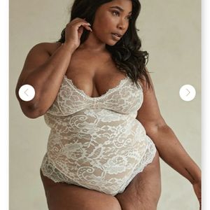 NWT Pinsy white shaping lace shapewear bodysuit 1x
